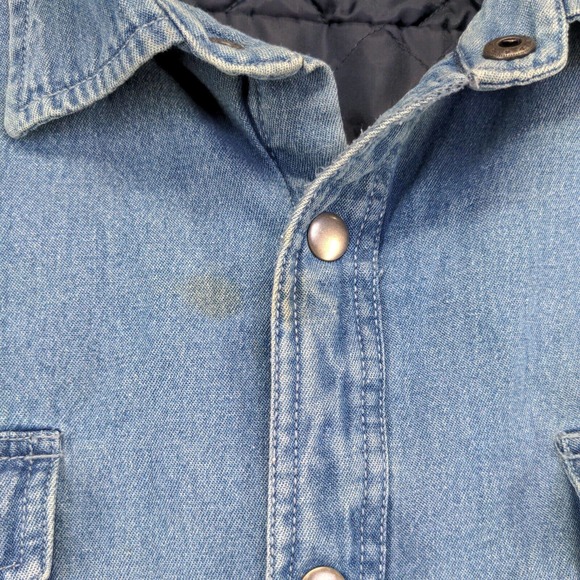 Croft & Barrow Men's Quilt Lined Denim Jacket Blue XXL Snap Button - Picture 4 of 15